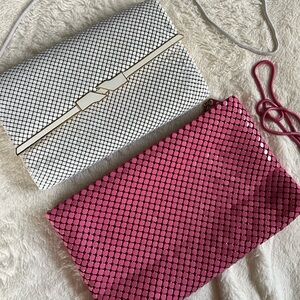 Vintage White and Pink Clutch Duo